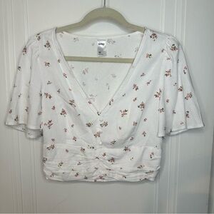 Anko Chic White Floral V-Neck Blouse